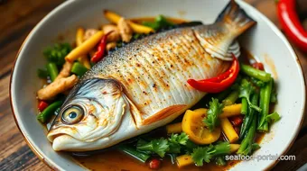 Oven-Baked Sea Bass with Garlic & Heat