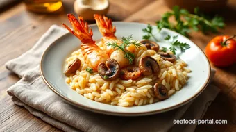 Sautéed King Prawn Risotto with Mushrooms