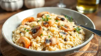 Savoring Creamy Seafood Mushroom Risotto