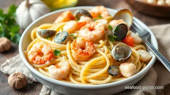 Seafood Fettuccine: The Ultimate Creamy Garlic Delight for Dinner recipe card