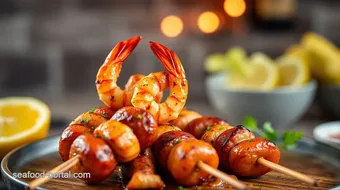 Sizzling Shrimp and Sausage Skewers Delight