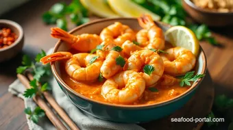 Cooked Prawns in Spicy Coconut Sauce