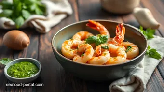 Sautéed Prawns with Zesty Basil Pesto