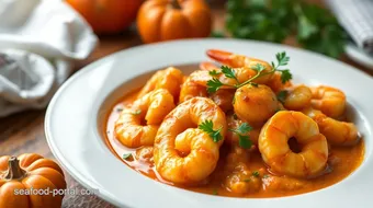 Sautéed Prawns with Creamy Pumpkin Flavor