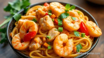 Stir-Fry Noodles with Chicken & Shrimp Delight