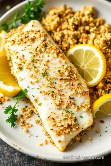 Air Fryer Herb-Crusted Sea Bass presentation