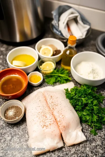 Air Fryer Sea Bass with Garlic and Lemon ingredients