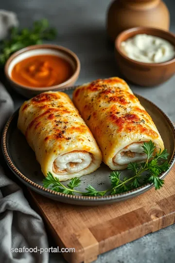 Savory Fish Pastry Rolls presentation