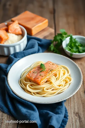 Creamy Salmon Tagliatelle with Spinach ingredients