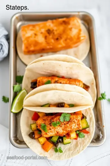 Bake Spicy Salmon Tacos with Roasted Veggies steps