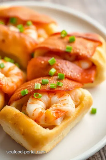 Shrimp and Crab Stuffed Bacon Rolls presentation