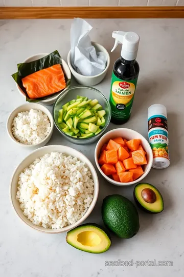 Baked Salmon Sushi Cups ingredients