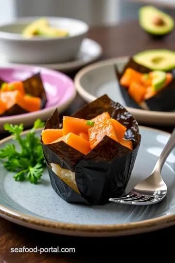 Baked Salmon Sushi Cups presentation