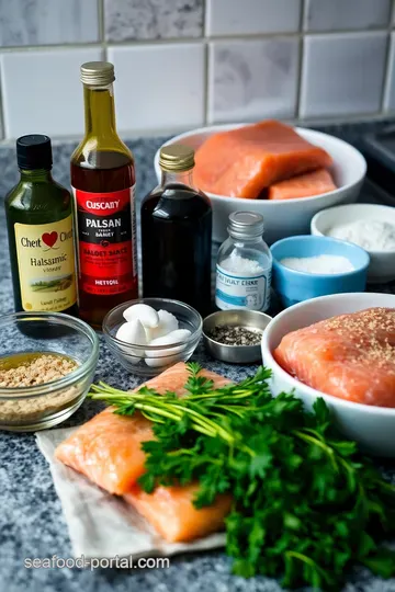 Balsamic-Glazed Salmon with Honey and Garlic ingredients