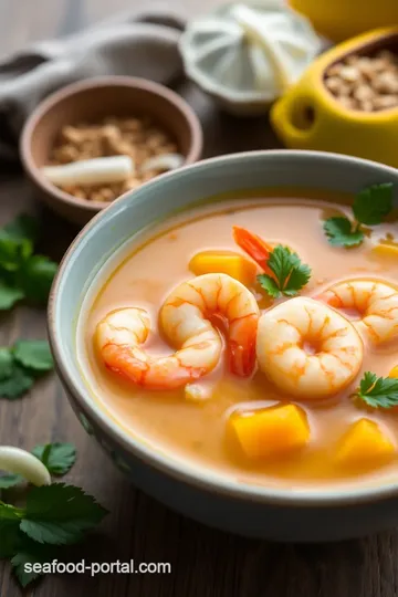 Mango Shrimp Coconut Soup presentation