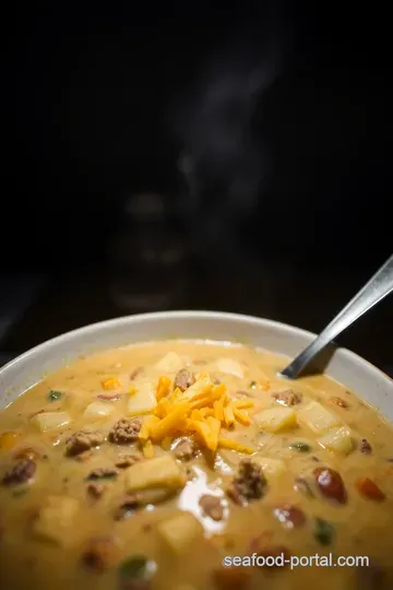 Cheeseburger Chowder: A Comfy Twist on a Classic Dish presentation