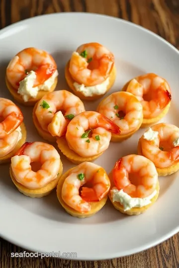 Cream Cheese Shrimp on Ritz Crackers presentation