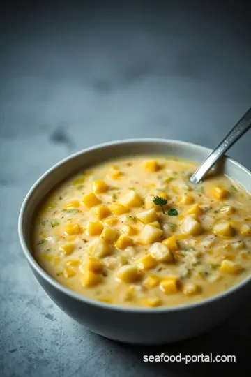 Creamy Comfort: Meatless Corn Chowder presentation