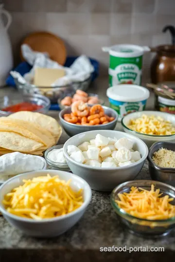 Creamy Seafood Enchiladas with a Spicy Green Sauce ingredients