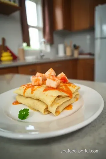 Creamy Seafood Enchiladas with a Spicy Green Sauce steps