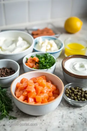 Creamy Smoked Salmon Dip ingredients