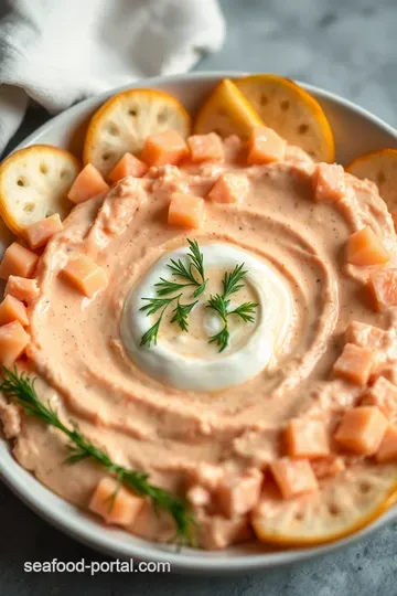 Creamy Smoked Salmon Dip presentation