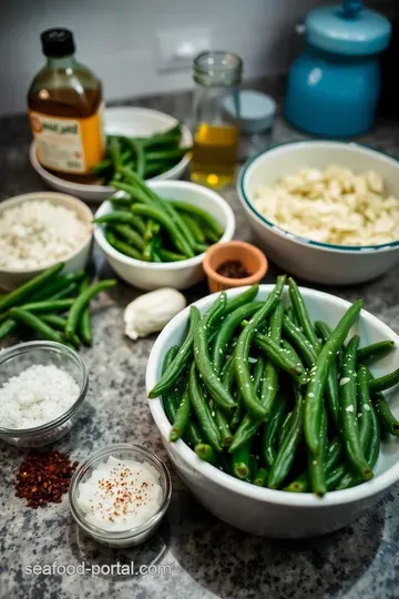Crispy Baked Green Beans with Parmesan and Garlic ingredients