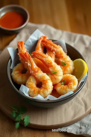 Crispy Coconut Fried Prawns Delight presentation