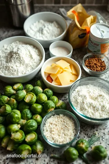 Crispy Fried Brussels Sprouts with Garlic and Parmesan ingredients