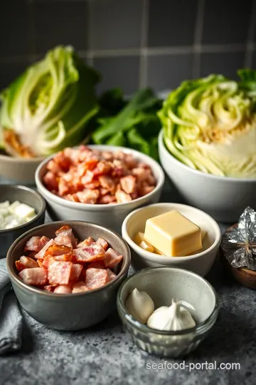 Crispy Fried Cabbage with Bacon and Garlic ingredients