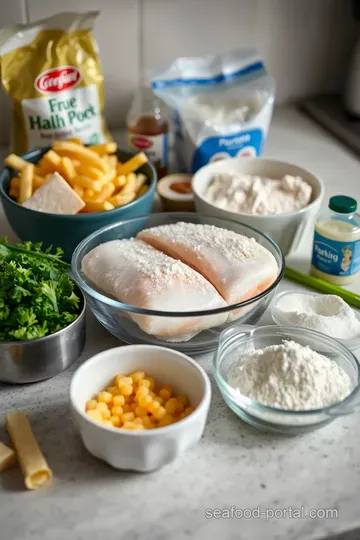 Crispy Halibut Fish and Chips: A Classic British Delight ingredients