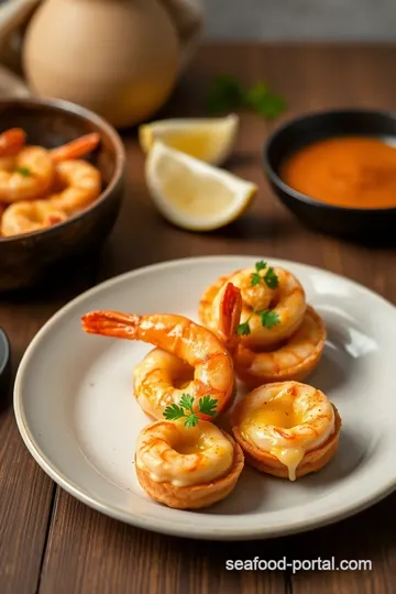 Baked Shrimp Appetizers with Cheesy Eggs presentation