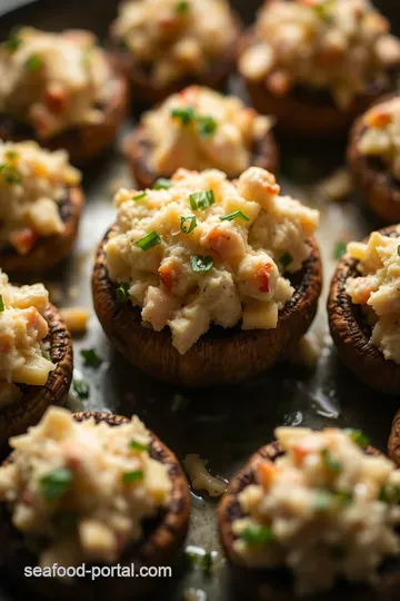 Delectable Stuffed Crab Mushrooms presentation