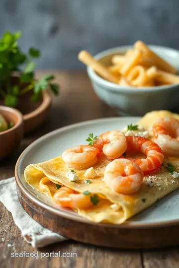 Delicate Seafood Crepes with Lemon-Dill Cream Sauce presentation