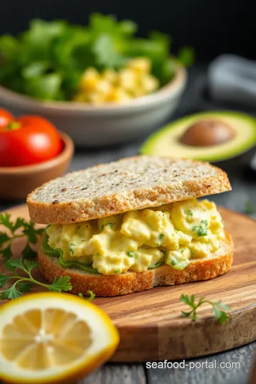 Creamy Avocado Egg Salad Sandwiches presentation