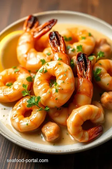 Delicious Creamy Garlic Prawns presentation