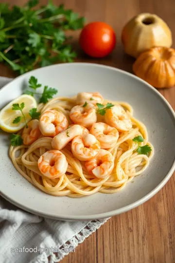 Delicious Creamy Shrimp Pasta Delight presentation