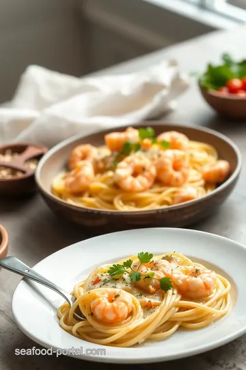 Quick Creamy Shrimp Pasta Delight presentation