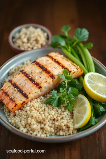 Grilled Garlic Lemon Salmon with Quinoa ingredients