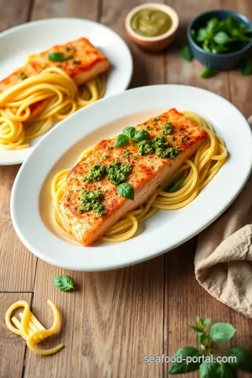 Quick Salmon Pasta with Fresh Pesto Sauce steps