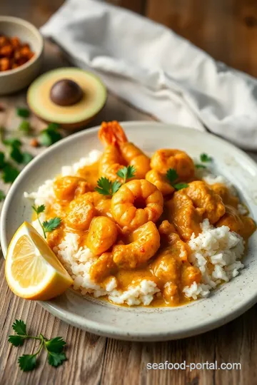 Delicious Prawn and Lotha Bean Curry presentation