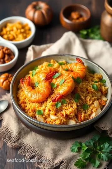 Cooked Prawn Biryani with Crispy Delight ingredients