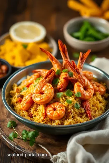 Delicious Prawn Biryani with Crispy Prawns