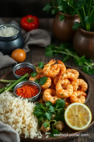 Delicious Prawns Biryani ingredients