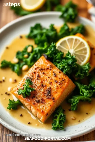 Crispy Roasted Salmon on a Bed of Garlic Kale steps