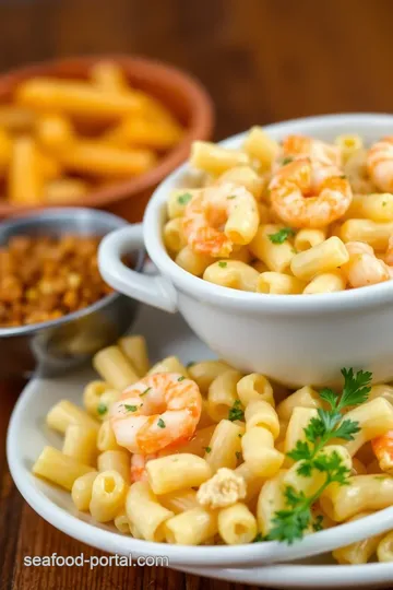 Creamy Seafood Mac n Cheese presentation