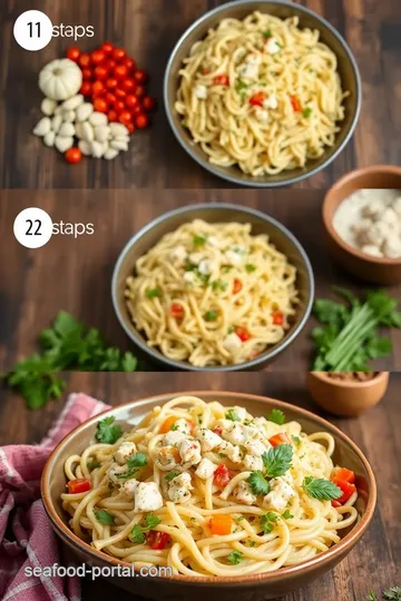 Quick Crab Pasta Salad with Fresh Veggies steps