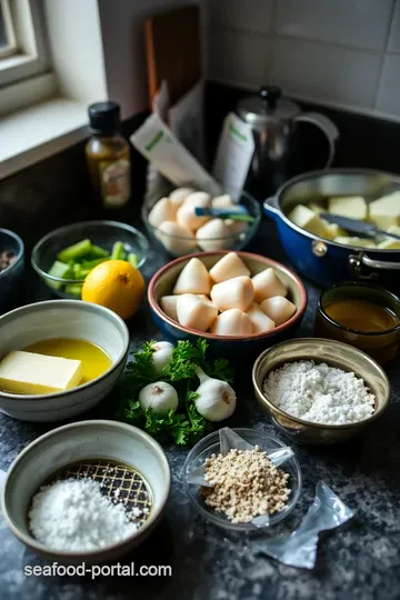 Divine Baked Scallops with Garlic Breadcrumb Topping ingredients