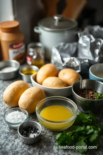 Foil-Wrapped Baked Potatoes with a Deliciously Fluffy Inside ingredients