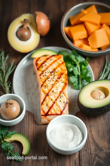 Grilled Salmon Salad with Avocado Delight ingredients